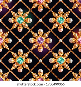 Ethnic Vector Jewelry seamless Pattern