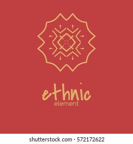 Ethnic vector logo. Linear emblem
