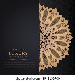 Ethnische Vektormandala Design für Einladungen, Karten, Etiketten. Runde Logo- und Etikettenvorlage. Luxuriöse Blumenmuster. Orientalische Ornamente im Boho-Stil. Islamischer Hintergrund Mittwoch, Vektorgrafik