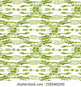 Ethnic Vector Pattern. Bohemian Peacock Print. Vintage Ornament. Rhombus Watercolor Background. Geometric Ikat Seamless Design. Fashion Retro Art. Abstract Modern Batik. Green and Turquoise