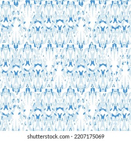 Ethnic Vector Pattern. Bohemian Peacock Print. Fashion Retro Art. Abstract Modern Batik. Blue and Indigo Vintage Ornament. Rhombus Watercolor Background. Geometric Ikat Seamless Design.