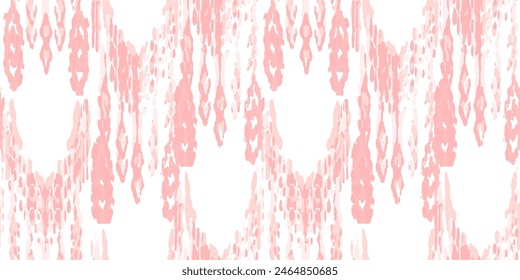 Ethnic Vector Pattern. Bohemian Peacock Print. Fashion Retro Art. Vintage Ornament. Rhombus Watercolor Background. Geometric Ikat Seamless Design. Abstract Modern Batik. Crimson Red