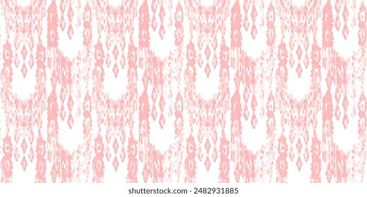 Ethnic Vector Pattern. Bohemian Peacock Print. Vintage Ornament. Rhombus Watercolor Background. Crimson Red Abstract Modern Batik. Fashion Retro Art. Geometric Ikat Seamless Design.