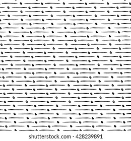 Ethnic vector seamless pattern. Hand drawn monochrome background