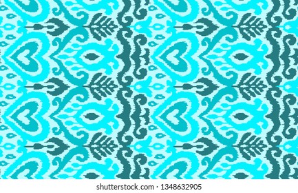 Ethnic vector seamless pattern. Ikat textile stylized. Eastern embroidery tile. Indian Scandinavian Mexican Pakistan woven ornament.