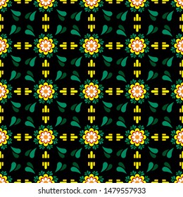 ethnic Vector seamless pattern, Stylish fabric print. Creative Design inspiration for batik or cloth,carpet,wallpaper,clothing,wrapping,Batik,textile background.