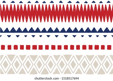Ethnic vector seamless pattern. Tribal geometric background, boho motif, maya, aztec ornament illustration. mexican textile print texture