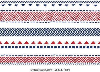 Ethnic vector seamless pattern. Tribal geometric background, boho motif, maya, aztec ornament illustration. textile print texture