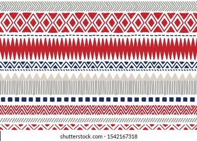 Ethnic vector seamless pattern. Tribal geometric background, boho motif, maya, aztec ornament illustration. textile print texture