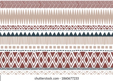 Ethnic vector seamless pattern. Tribal geometric background, boho motif, maya, aztec ornament illustration. rug textile print texture