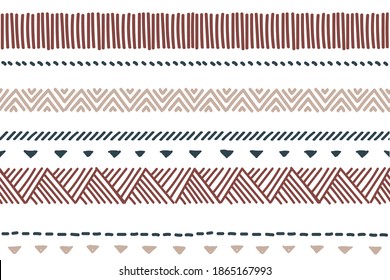 Ethnic vector seamless pattern. Tribal geometric background, boho motif, maya, aztec ornament illustration. rug textile print texture