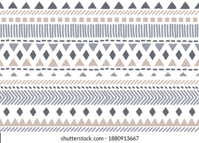 Ethnic vector seamless pattern. Tribal geometric background, boho motif, maya, aztec ornament illustration. rug textile print texture