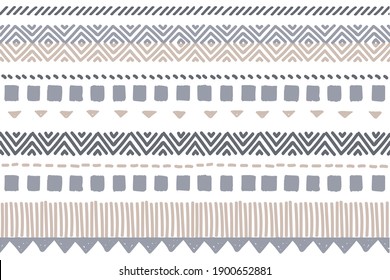 Ethnic vector seamless pattern. Tribal geometric background, boho motif, maya, aztec ornament illustration. rug textile print texture