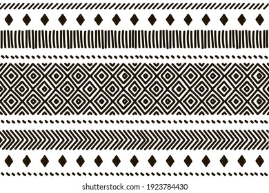 Ethnic vector seamless pattern. Tribal geometric background, boho motif, maya, aztec ornament illustration. rug textile print texture