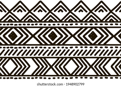 Ethnic vector seamless pattern. Tribal geometric background, boho motif, maya, aztec ornament illustration. rug textile print texture