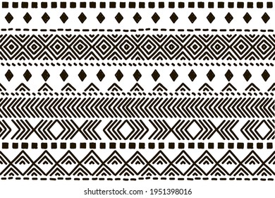 Ethnic vector seamless pattern. Tribal geometric background, boho motif, maya, aztec ornament illustration. rug textile print texture