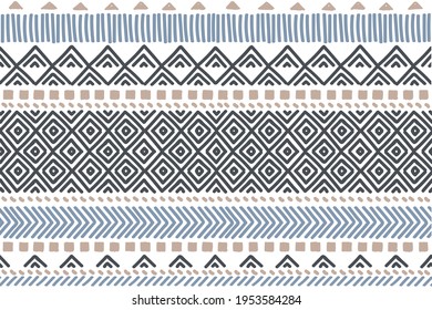 Ethnic vector seamless pattern. Tribal geometric background, boho motif, maya, aztec ornament illustration. rug textile print texture