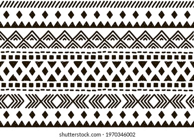 Ethnic vector seamless pattern. Tribal geometric background, boho motif, maya, aztec ornament illustration. rug textile print texture