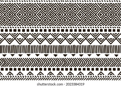 Ethnic vector seamless pattern. Tribal geometric background, boho motif, maya, aztec ornament illustration. rug textile print texture