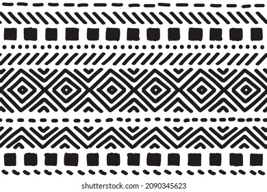 Ethnic vector seamless pattern. Tribal geometric background, boho motif, maya, aztec ornament illustration. rug textile print texture