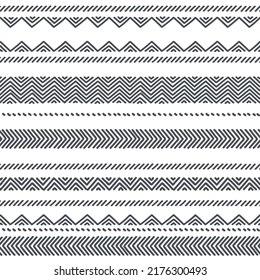 Ethnic vector seamless pattern. Tribal geometric background, woven boho motif, maya, aztec ornament illustration. rug textile print texture