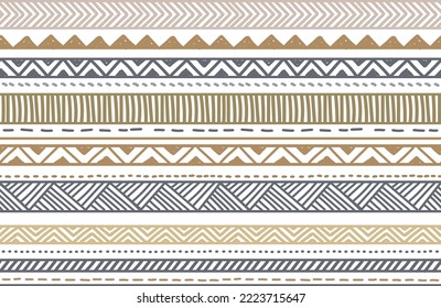 Ethnic vector seamless pattern. Tribal geometric background, boho motif, maya, aztec ornament illustration. rug textile print texture