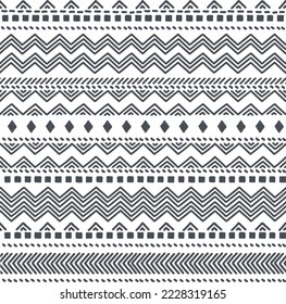 Ethnic vector seamless pattern. Tribal geometric background, woven boho motif, maya, aztec ornament illustration. rug textile print texture