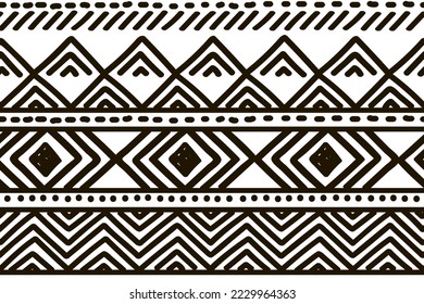 Ethnic vector seamless pattern. Tribal geometric background, boho motif, maya, aztec ornament illustration. rug textile print texture