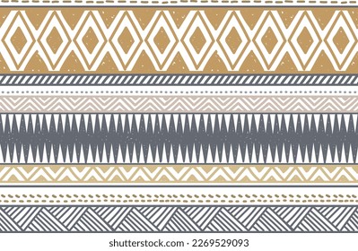 Ethnic vector seamless pattern. Tribal geometric background, boho motif, maya, aztec ornament illustration. rug textile print texture