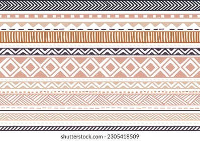 Ethnic vector seamless pattern. Tribal geometric background, boho motif, maya, aztec ornament illustration. rug textile print texture