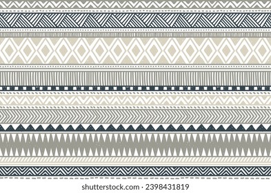 Ethnic vector seamless pattern. Tribal geometric background, boho motif, maya, aztec ornament illustration. rug textile print texture