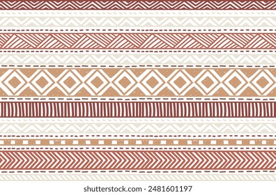 Ethnic vector seamless pattern. Tribal geometric background, traditional craft motif, maya, aztec, mexican ornament. Warm, cozy autumn print