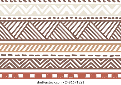 Ethnic vector seamless pattern. Tribal geometric background, traditional craft motif, maya, aztec, mexican ornament. Warm, cozy autumn print