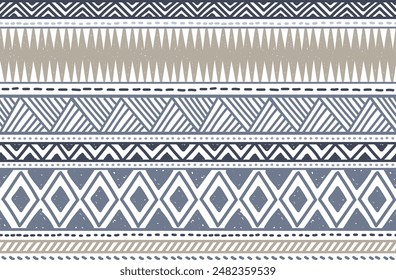 Ethnic vector seamless pattern. Tribal geometric background, traditional craft motif, maya, aztec, mexican ornament. Warm, cozy autumn print