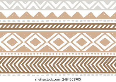 Ethnic vector seamless pattern. Tribal geometric background, traditional craft motif, maya, aztec, mexican ornament. Warm, cozy autumn print