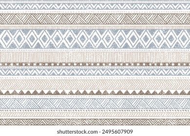 Ethnic vector seamless pattern. Tribal woven geometric background, cozy craft motif, maya, aztec ornament. mexican print