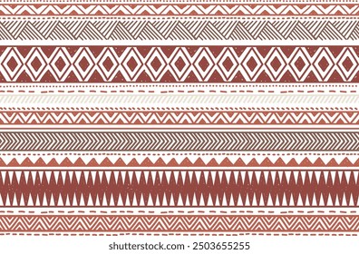 Ethnic vector seamless pattern. Tribal geometric background, traditional craft motif, maya, aztec, mexican ornament. Warm, cozy autumn print