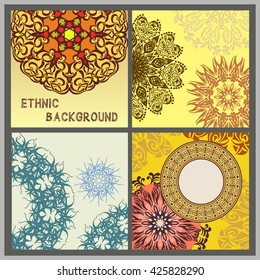 Ethnic vector set. Design elements. Modern backgrounds.