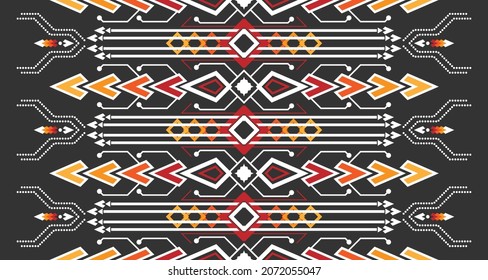 Ethnic vertical seamless shapes pattern geometric abstract EP3.Design for background, carpet, wallpaper, clothing, wrapping, Batik, fabric, Vector