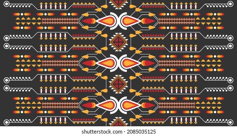 Ethnic vertical seamless shapes pattern geometric abstract EP10.Design for background, carpet, wallpaper, clothing, wrapping, Batik, fabric, Vector
