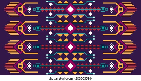 Ethnic vertical seamless shapes pattern geometric abstract EP12.Design for background, carpet, wallpaper, clothing, wrapping, Batik, fabric, Vector