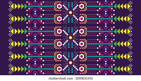 Ethnic vertical seamless shapes pattern geometric abstract EP17.Design for background, carpet, wallpaper, clothing, wrapping, Batik, fabric, Vector