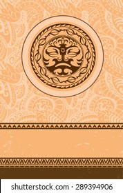 Ethnic vintage ornament background is in the Polynesian pattern