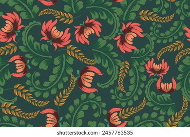 Ethnic wallpaper, seamless fabric pattern, abstract ikat, carpet, fabric, batik