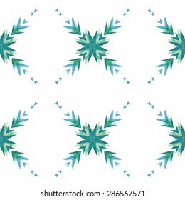 Ethnic watercolor decorative ornamental striped seamless pattern.Vector illustration