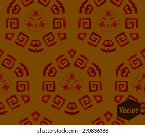 Ethnic watercolor decorative ornamental striped seamless pattern. Vector version.