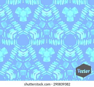 Ethnic watercolor decorative ornamental striped seamless pattern. Vector version.