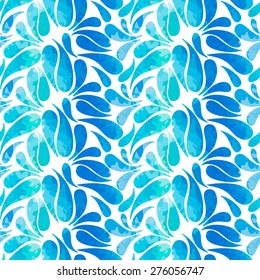 Ethnic watercolor hand drawn doodle style seamless pattern
