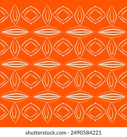 Ethnic White Repetitive Pattern  Against  Orange Background. Can be mainly used as fabric Pattern. Can also be used as background for festivals, wallpaper, gift wrap or as decorative element for cards