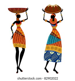 Ethnic woman with vase